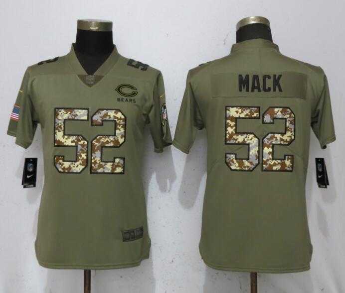 Women Nike Bears 52 Khalil Mack Olive Camo Salute To Service Limited Jersey,We sell and wholesale Women Nike Bears 52 Khalil Mack Olive Camo Salute To Service Limited Jersey on line form chian!
